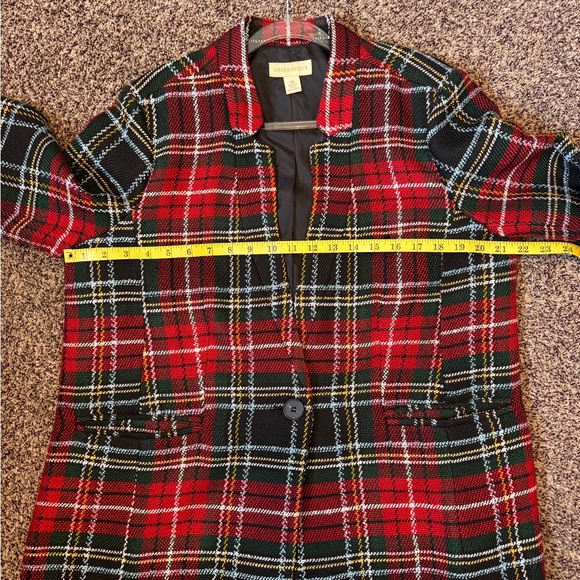 Appleseed Women's Plaid Blazer Red Black Green White Size 18 Single Button Lined - Picture 8 of 12